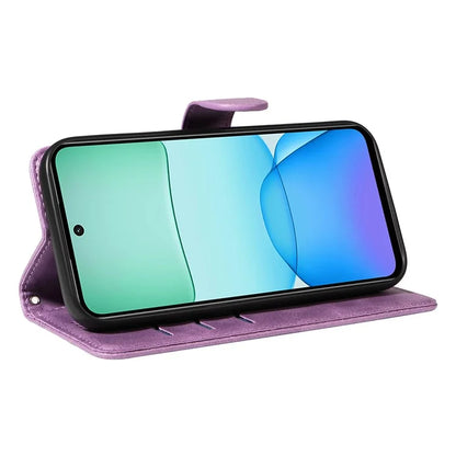 For Xiaomi Redmi 13 5G / 13 4G Anti-Scratch Phone Case Imprinted Line PU Leather Cover Wallet with Wrist Strap
