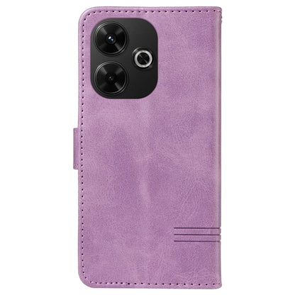 For Xiaomi Redmi 13 5G / 13 4G Anti-Scratch Phone Case Imprinted Line PU Leather Cover Wallet with Wrist Strap