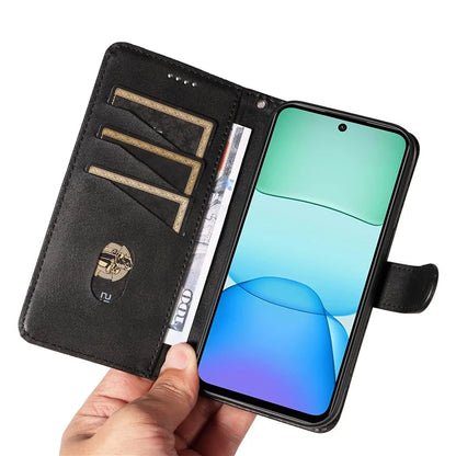 For Xiaomi Redmi 13 5G / 13 4G Anti-Scratch Phone Case Imprinted Line PU Leather Cover Wallet with Wrist Strap