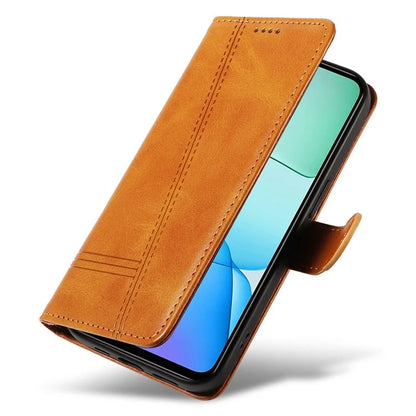 For Xiaomi Redmi 13 5G / 13 4G Anti-Scratch Phone Case Imprinted Line PU Leather Cover Wallet with Wrist Strap