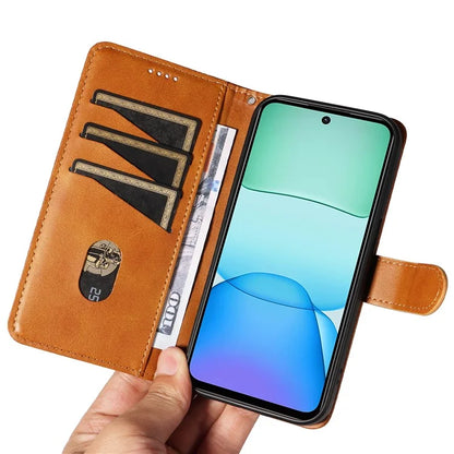 For Xiaomi Redmi 13 5G / 13 4G Anti-Scratch Phone Case Imprinted Line PU Leather Cover Wallet with Wrist Strap