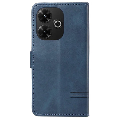 For Xiaomi Redmi 13 5G / 13 4G Anti-Scratch Phone Case Imprinted Line PU Leather Cover Wallet with Wrist Strap