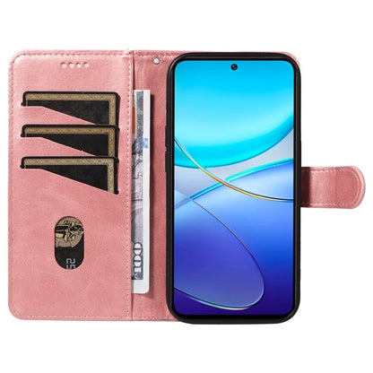 For vivo V40 SE 5G / Y100 5G (Indonesia) / Y200e 5G / V30 Lite 5G (India) Case T-Shaped Lines PU Leather Wallet Phone Cover