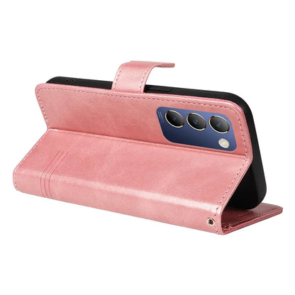 For vivo V40 SE 5G / Y100 5G (Indonesia) / Y200e 5G / V30 Lite 5G (India) Case T-Shaped Lines PU Leather Wallet Phone Cover