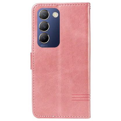 For vivo V40 SE 5G / Y100 5G (Indonesia) / Y200e 5G / V30 Lite 5G (India) Case T-Shaped Lines PU Leather Wallet Phone Cover