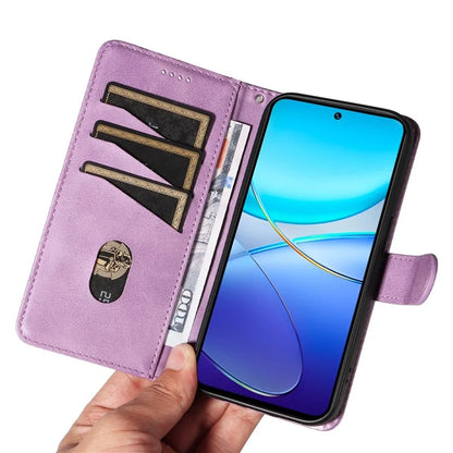For vivo V40 SE 5G / Y100 5G (Indonesia) / Y200e 5G / V30 Lite 5G (India) Case T-Shaped Lines PU Leather Wallet Phone Cover