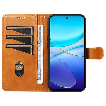 For vivo V40 SE 5G / Y100 5G (Indonesia) / Y200e 5G / V30 Lite 5G (India) Case T-Shaped Lines PU Leather Wallet Phone Cover