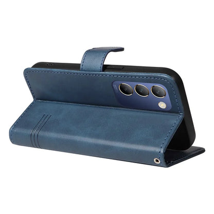 For vivo V40 SE 5G / Y100 5G (Indonesia) / Y200e 5G / V30 Lite 5G (India) Case T-Shaped Lines PU Leather Wallet Phone Cover