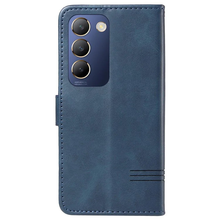 For vivo V40 SE 5G / Y100 5G (Indonesia) / Y200e 5G / V30 Lite 5G (India) Case T-Shaped Lines PU Leather Wallet Phone Cover