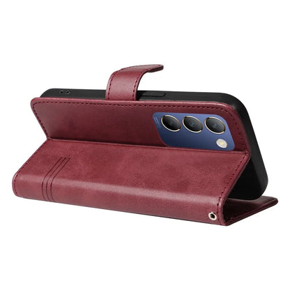 For vivo V40 SE 5G / Y100 5G (Indonesia) / Y200e 5G / V30 Lite 5G (India) Case T-Shaped Lines PU Leather Wallet Phone Cover
