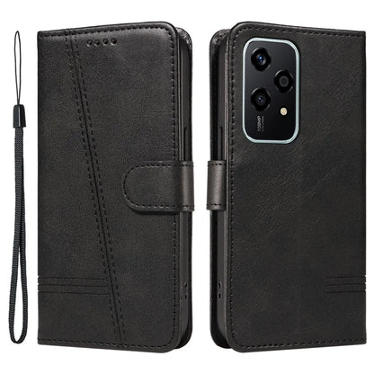 For Honor 200 Lite Case T-Shaped Lines PU Leather Wallet Stand Phone Cover