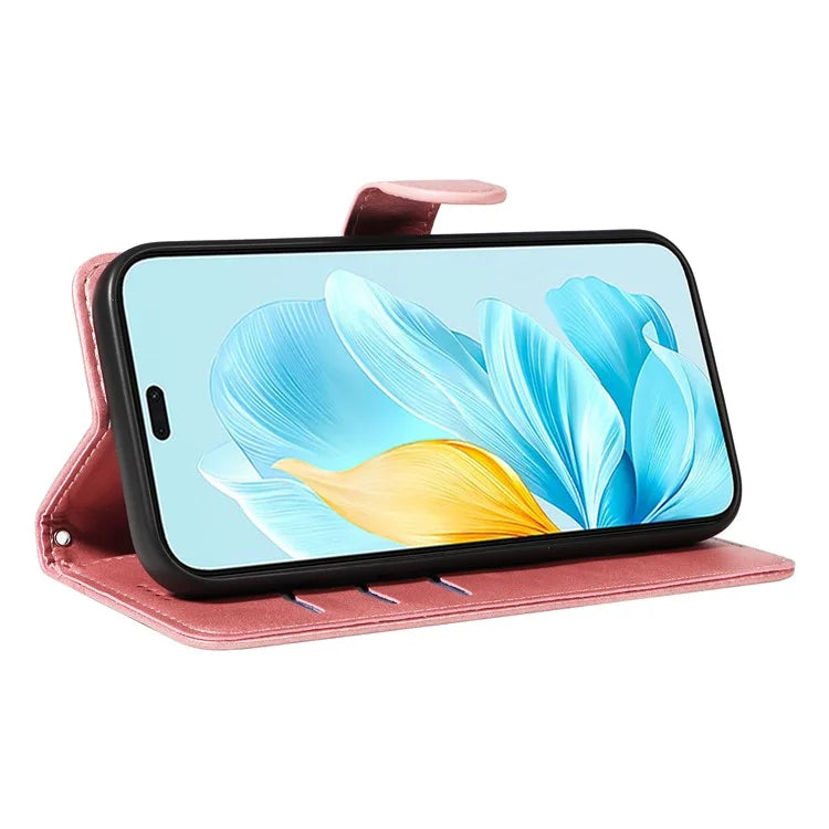 For Honor 200 Lite Case T-Shaped Lines PU Leather Wallet Stand Phone Cover