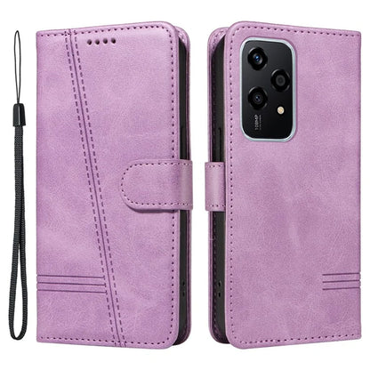 For Honor 200 Lite Case T-Shaped Lines PU Leather Wallet Stand Phone Cover
