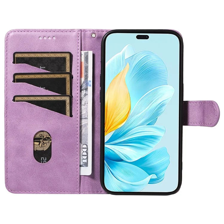 For Honor 200 Lite Case T-Shaped Lines PU Leather Wallet Stand Phone Cover