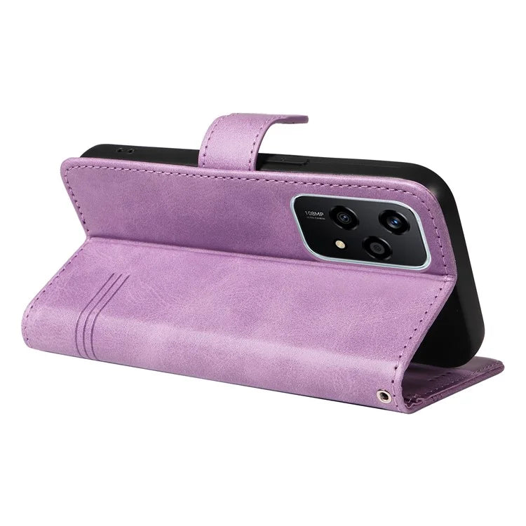 For Honor 200 Lite Case T-Shaped Lines PU Leather Wallet Stand Phone Cover