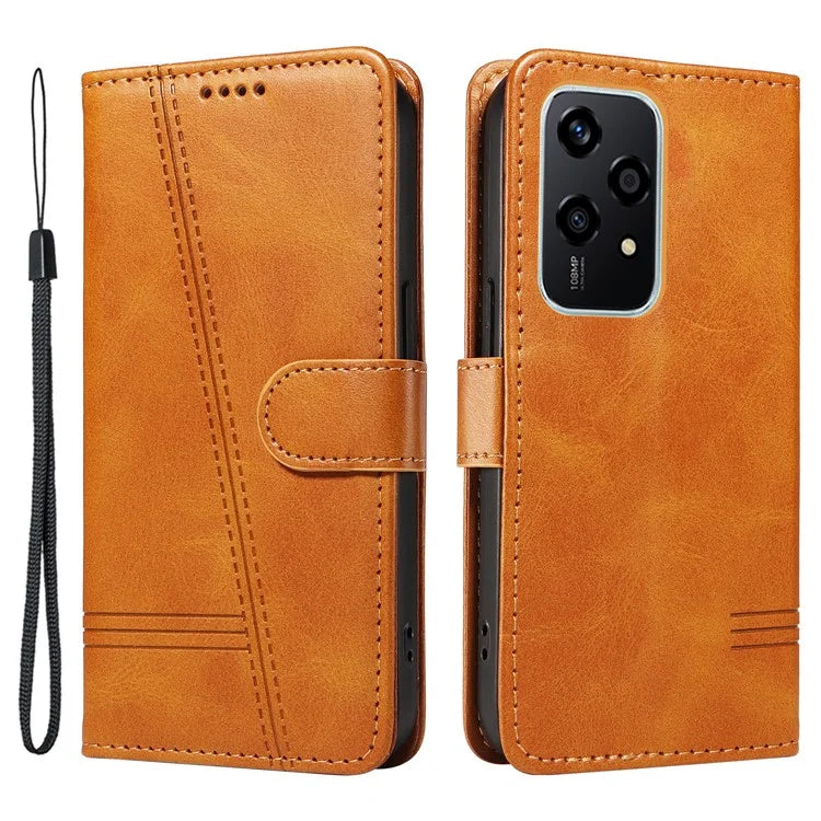 For Honor 200 Lite Case T-Shaped Lines PU Leather Wallet Stand Phone Cover