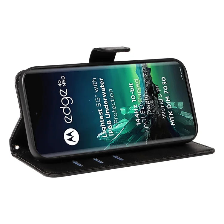 For Motorola Edge 40 Neo 5G Case Lins Imprint Wallet Phone Leather Cover