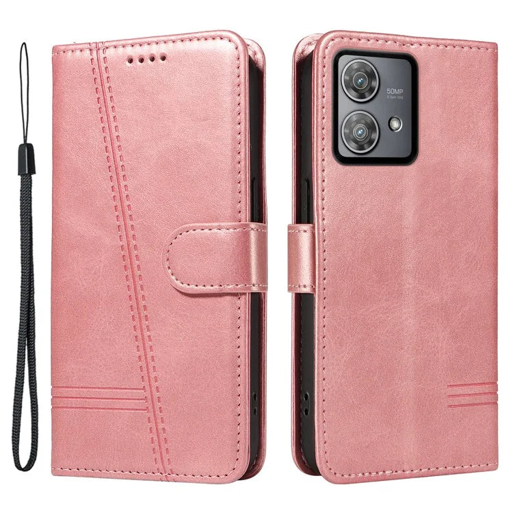 For Motorola Edge 40 Neo 5G Case Lins Imprint Wallet Phone Leather Cover