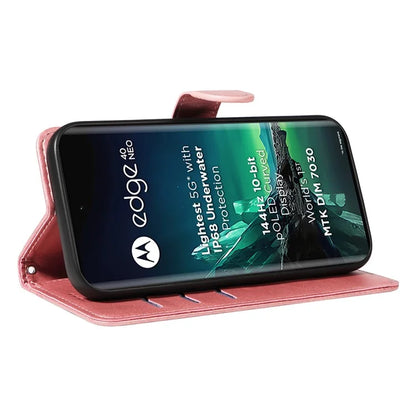 For Motorola Edge 40 Neo 5G Case Lins Imprint Wallet Phone Leather Cover