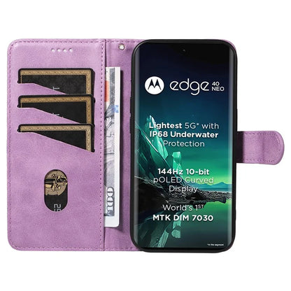 For Motorola Edge 40 Neo 5G Case Lins Imprint Wallet Phone Leather Cover