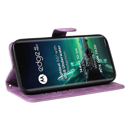 For Motorola Edge 40 Neo 5G Case Lins Imprint Wallet Phone Leather Cover