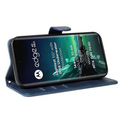 For Motorola Edge 40 Neo 5G Case Lins Imprint Wallet Phone Leather Cover