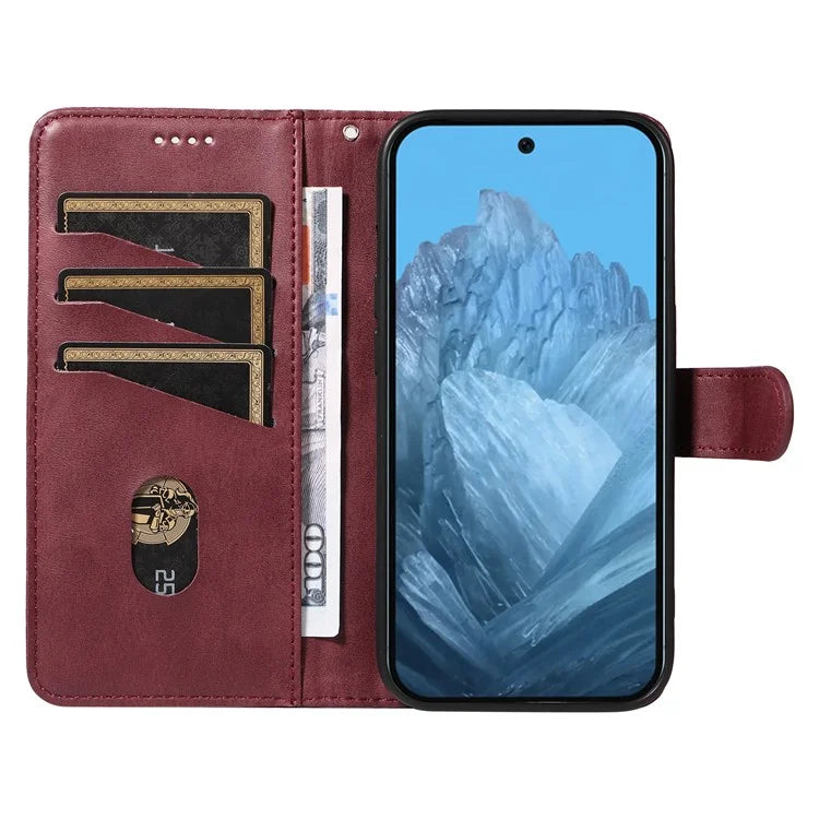 For Google Pixel 9 / 9 Pro Case Leather Book Flip Phone Cover Wallet Stand View
