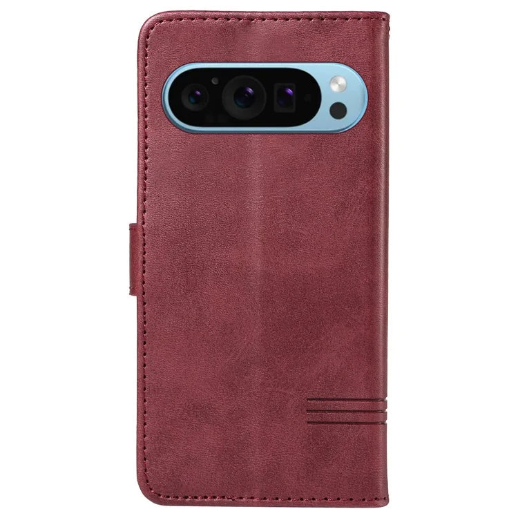 For Google Pixel 9 / 9 Pro Case Leather Book Flip Phone Cover Wallet Stand View