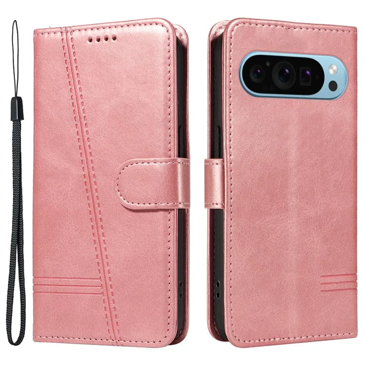 For Google Pixel 9 / 9 Pro Case Leather Book Flip Phone Cover Wallet Stand View