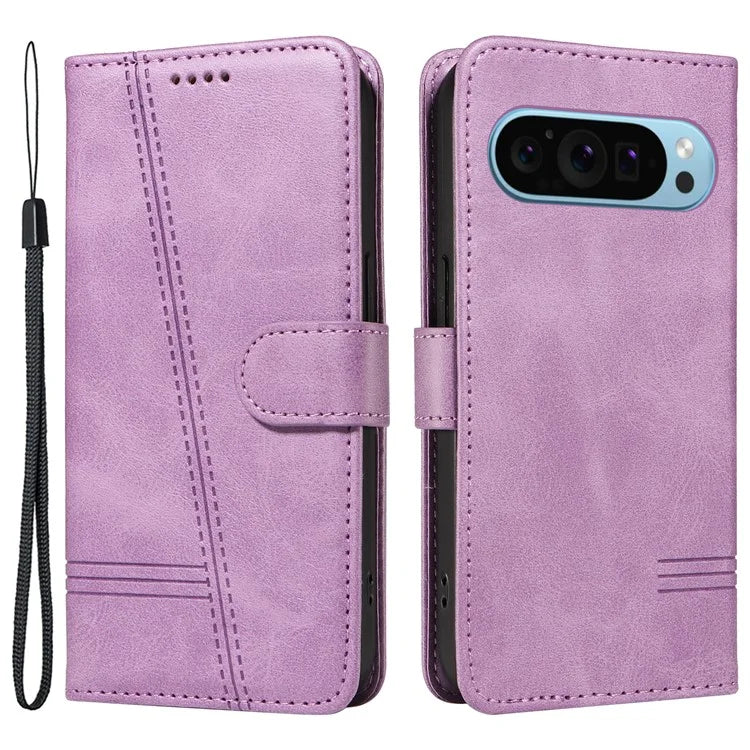 For Google Pixel 9 / 9 Pro Case Leather Book Flip Phone Cover Wallet Stand View