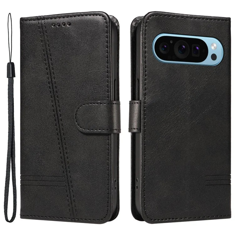 For Google Pixel 9 / 9 Pro Case Leather Book Flip Phone Cover Wallet Stand View