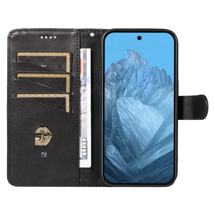 For Google Pixel 9 / 9 Pro Case Leather Book Flip Phone Cover Wallet Stand View