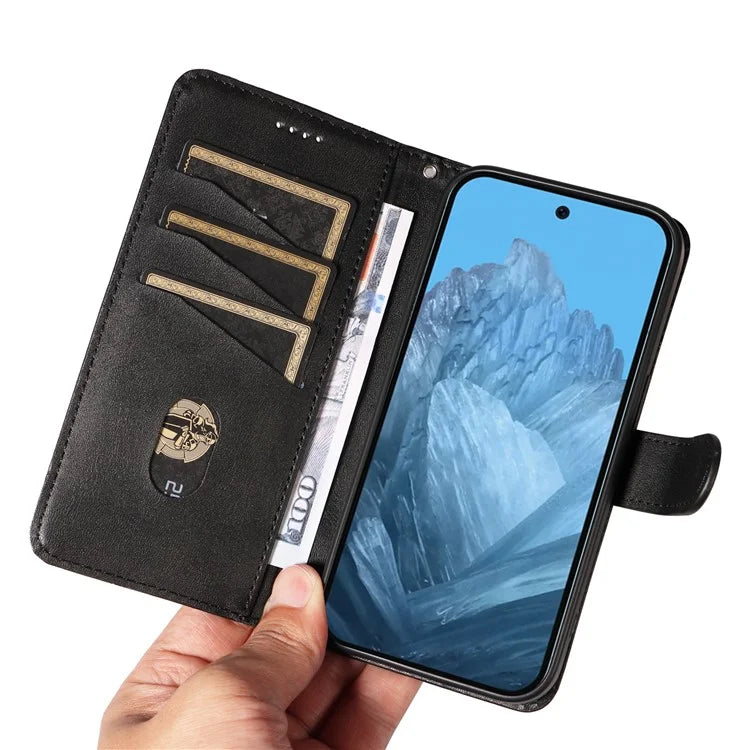 For Google Pixel 9 / 9 Pro Case Leather Book Flip Phone Cover Wallet Stand View