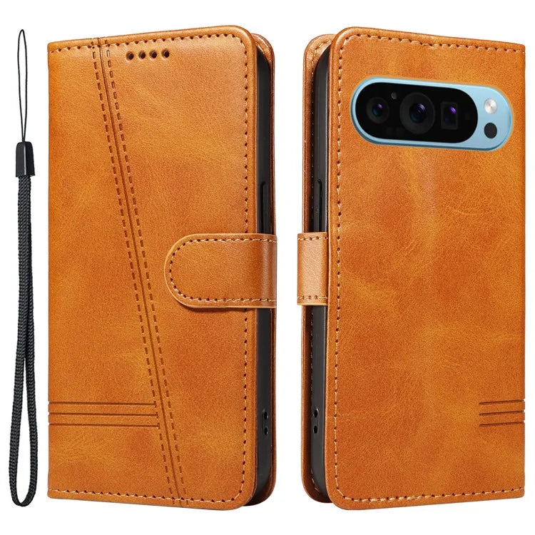 For Google Pixel 9 / 9 Pro Case Leather Book Flip Phone Cover Wallet Stand View