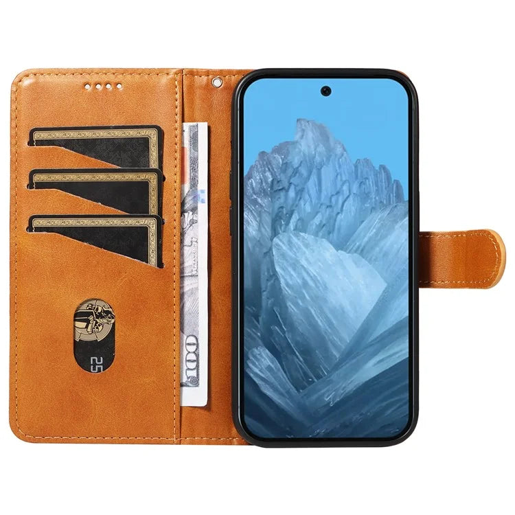 For Google Pixel 9 / 9 Pro Case Leather Book Flip Phone Cover Wallet Stand View