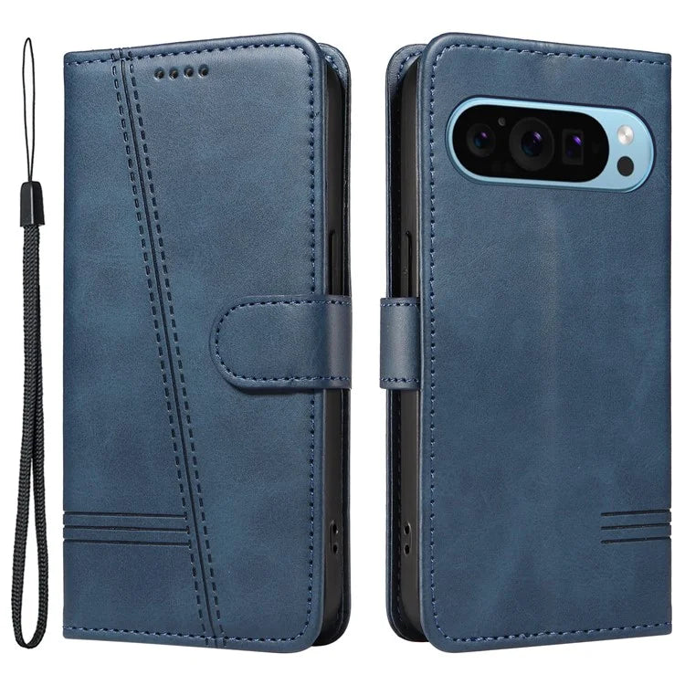 For Google Pixel 9 / 9 Pro Case Leather Book Flip Phone Cover Wallet Stand View