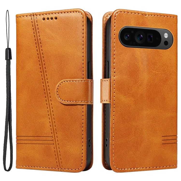 For Google Pixel 9 Pro / Pixel 9 Leather Phone Case with Wallet and Stand Function
