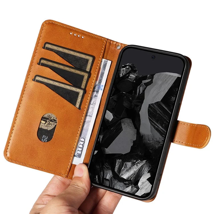 For Google Pixel 9 Pro / Pixel 9 Leather Phone Case with Wallet and Stand Function