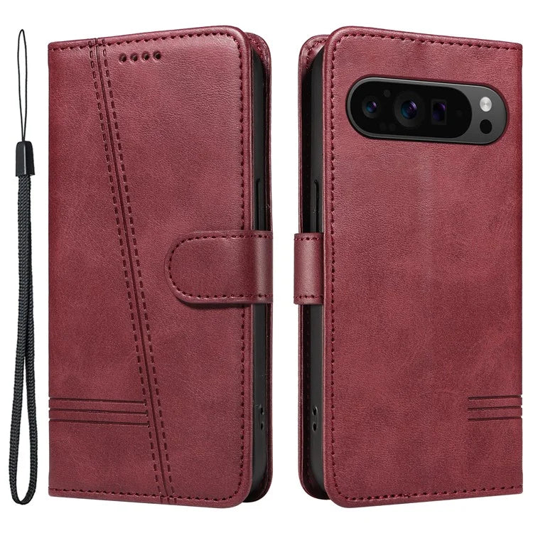 For Google Pixel 9 Pro / Pixel 9 Leather Phone Case with Wallet and Stand Function