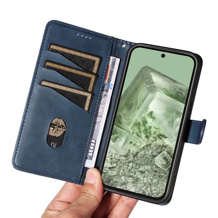 For Google Pixel 8a Wallet Case Flip Folio Leather Cell Phone Cover