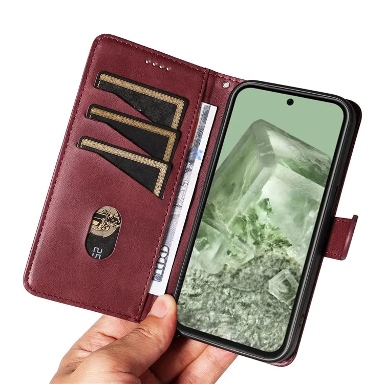 For Google Pixel 8a Wallet Case Flip Folio Leather Cell Phone Cover