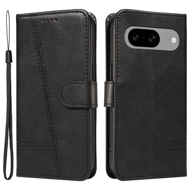 For Google Pixel 8 Case Leather Phone Cover with Wallet and Horizontal Viewing Stand