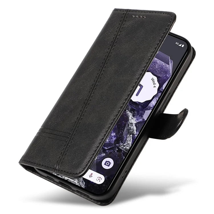For Google Pixel 8 Case Leather Phone Cover with Wallet and Horizontal Viewing Stand