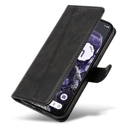 For Google Pixel 8 Case Leather Phone Cover with Wallet and Horizontal Viewing Stand