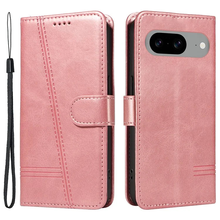 For Google Pixel 8 Case Leather Phone Cover with Wallet and Horizontal Viewing Stand