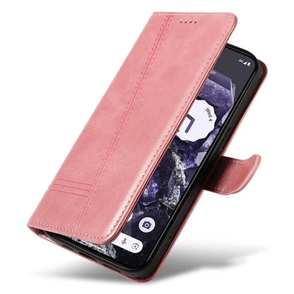 For Google Pixel 8 Case Leather Phone Cover with Wallet and Horizontal Viewing Stand
