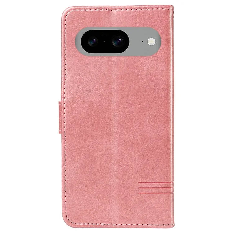 For Google Pixel 8 Case Leather Phone Cover with Wallet and Horizontal Viewing Stand