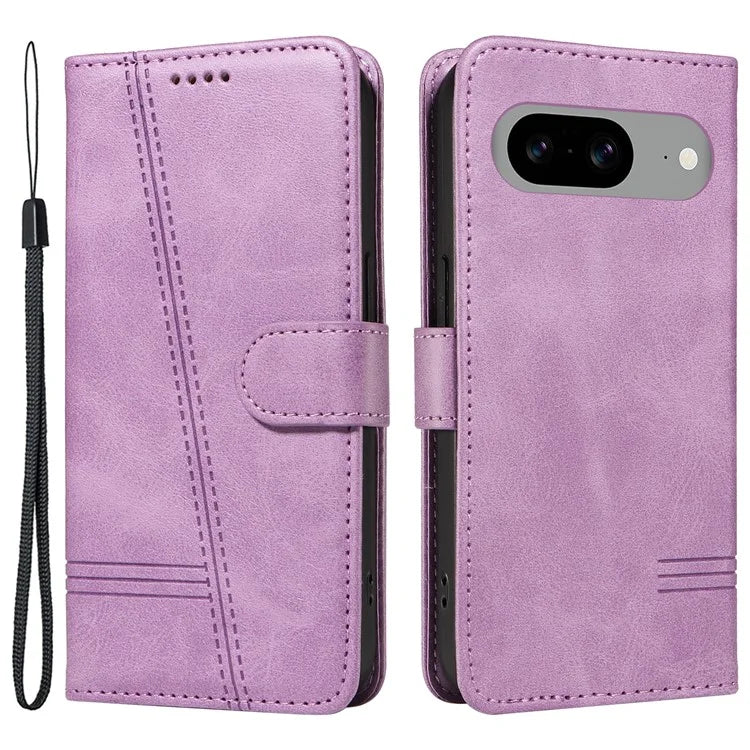 For Google Pixel 8 Case Leather Phone Cover with Wallet and Horizontal Viewing Stand