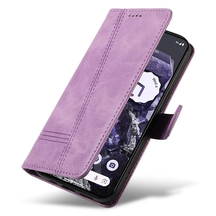 For Google Pixel 8 Case Leather Phone Cover with Wallet and Horizontal Viewing Stand