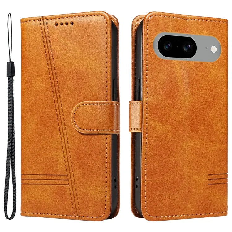 For Google Pixel 8 Case Leather Phone Cover with Wallet and Horizontal Viewing Stand